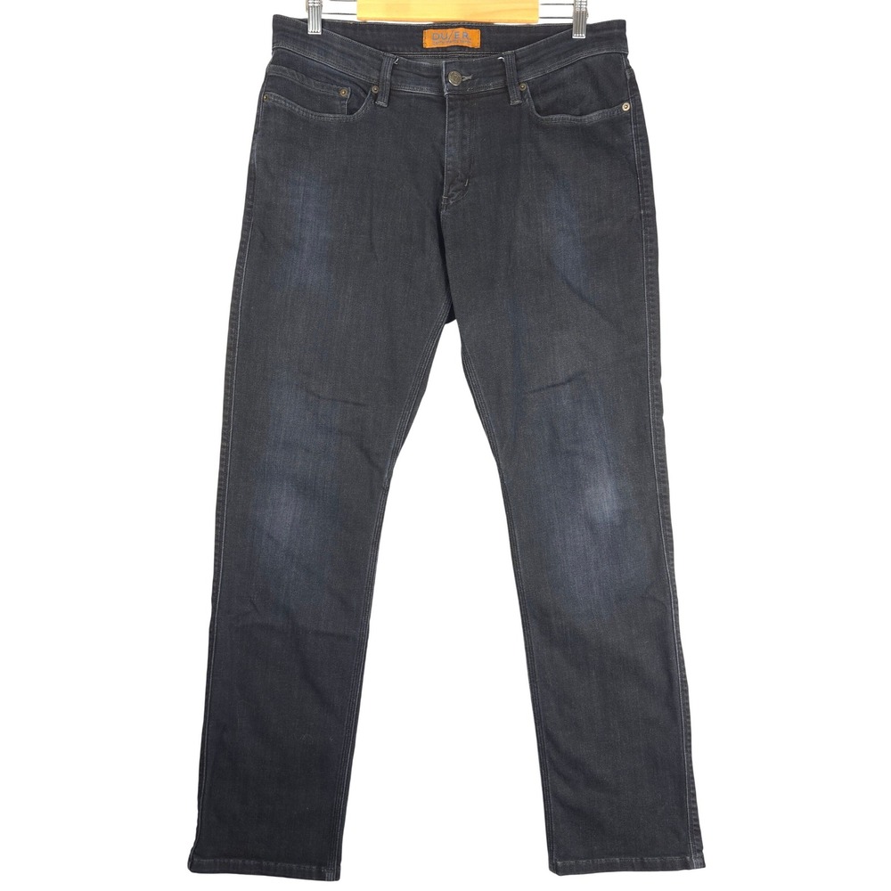 DU/ER Performance L2X Relaxed Fit Jeans Mens Dark Wash Indigo 34x32 (Fits 34x31)